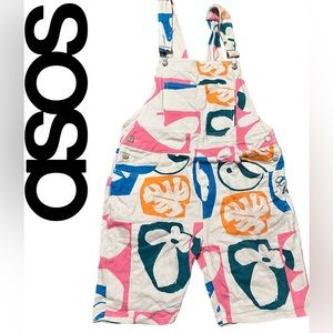 Men’s- Asos- Tropi Print Short Overalls- Sz Sm- EUC